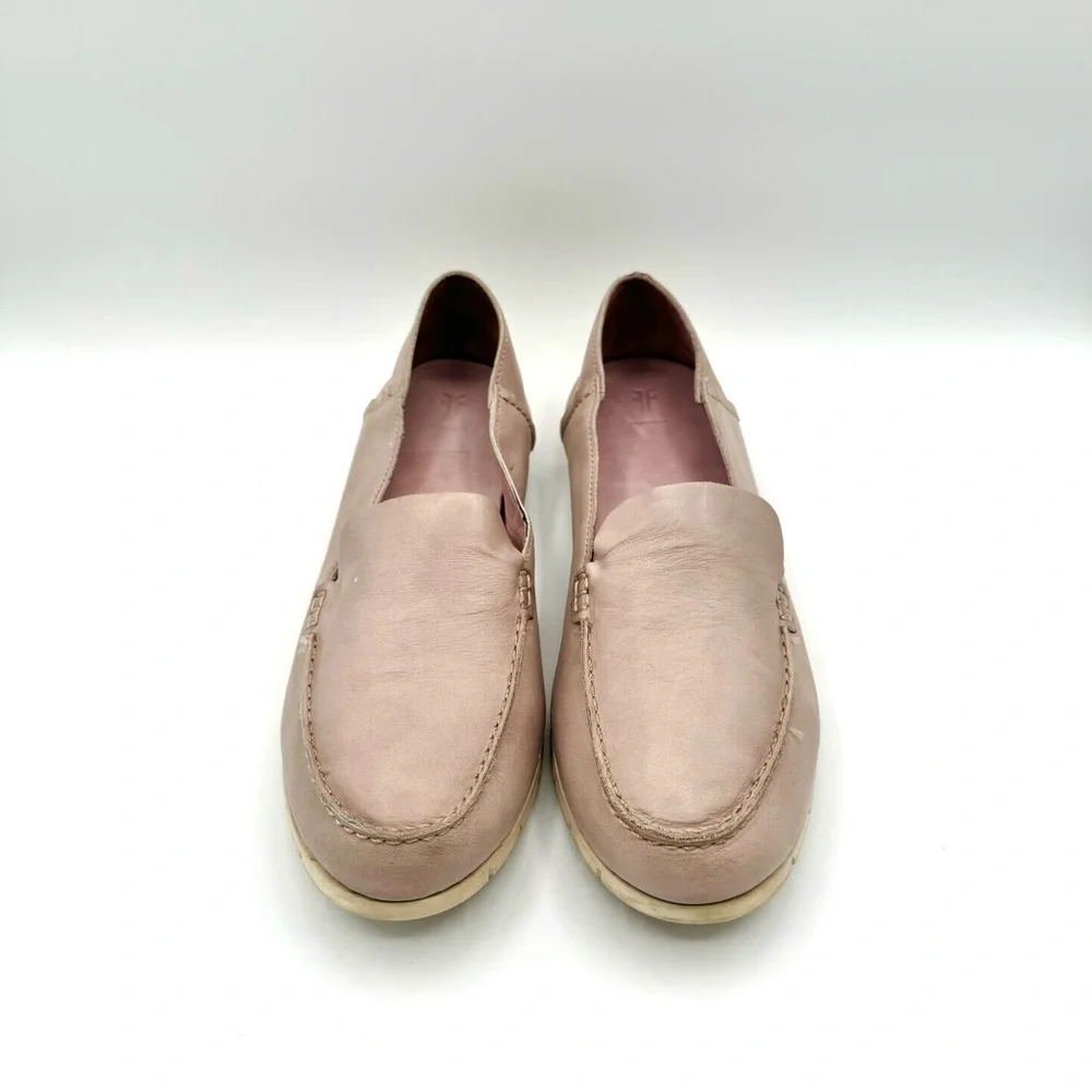 FRYE MOCASSINS SLIP ON SHOES PINK PASTEL SHOE LEATHER SHOE MADE IN INDIA SIZE 10 - Picture 5 of 17